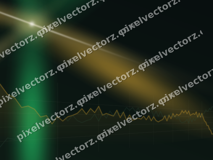 Glowing neon chart background in amber and green