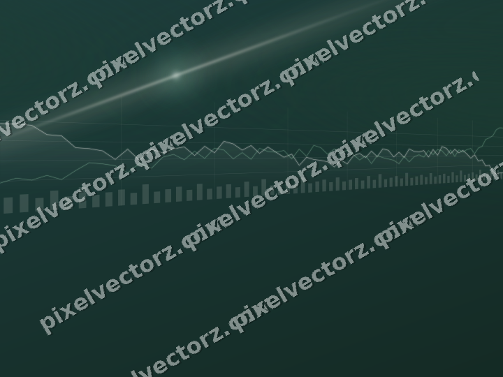 Glowing neon chart background in dark green and red