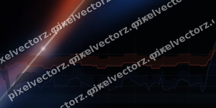 Glowing neon chart background in blue and red