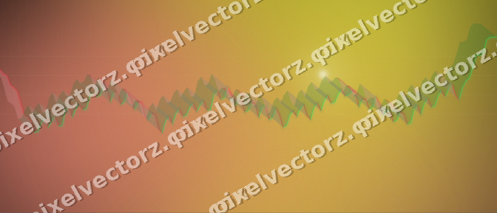 Glowing neon chart background in yellow and red