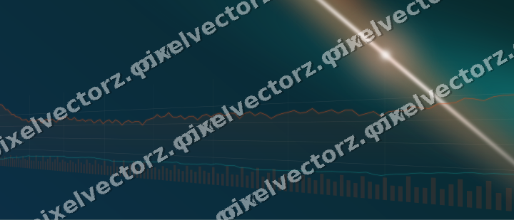 Glowing neon chart background in orange and teal