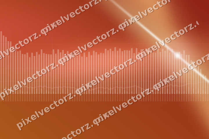 Glowing neon chart background in red and orange