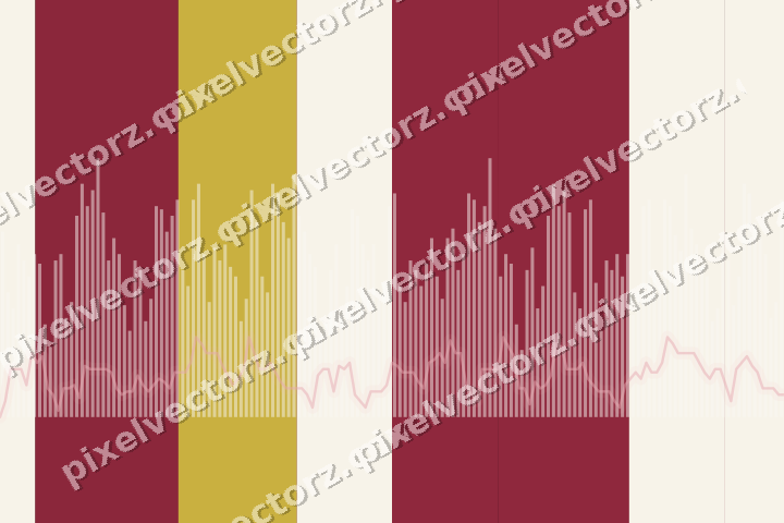 Glowing neon chart background in pink and red