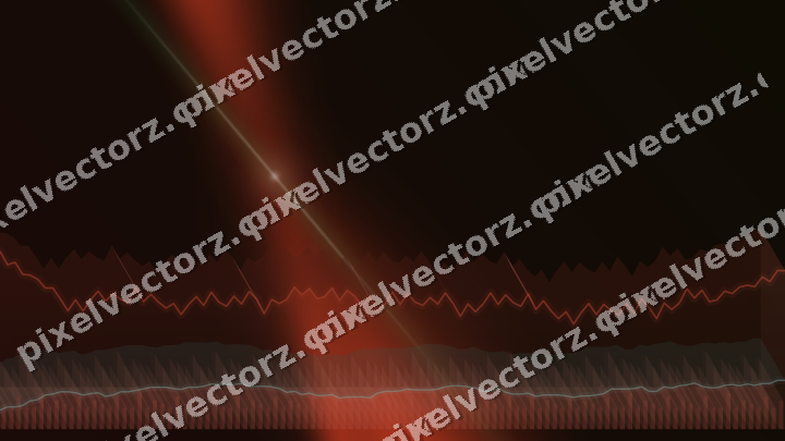 Glowing neon chart background in red and orange