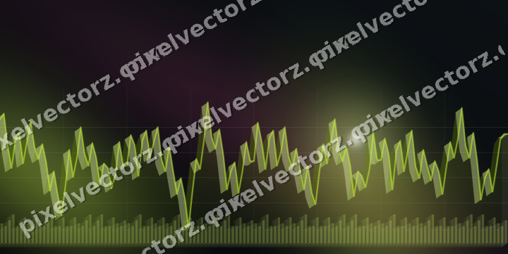 Glowing neon chart background in lime and amber