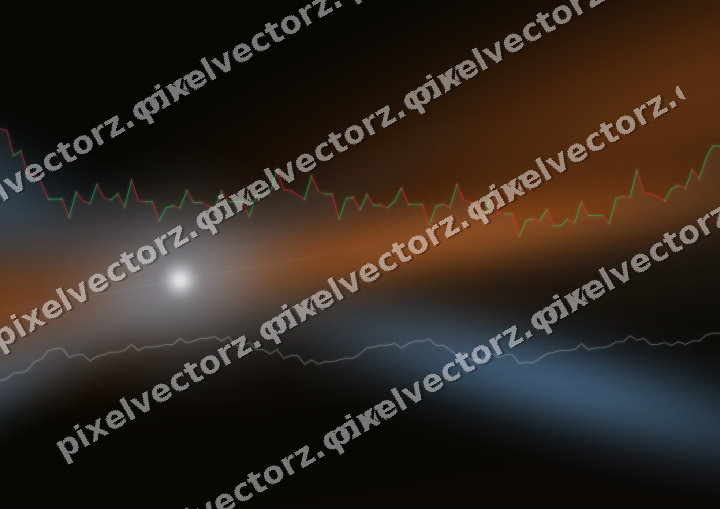 Glowing neon chart background in blue and orange