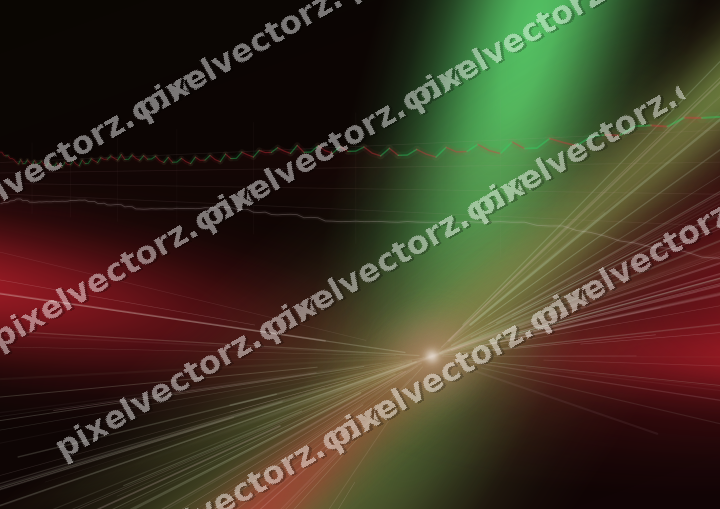 Glowing neon chart background in red and green