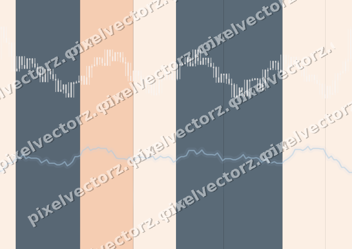 Glowing neon chart background in blue and orange