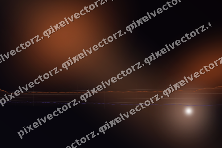 Glowing neon chart background in orange and blue