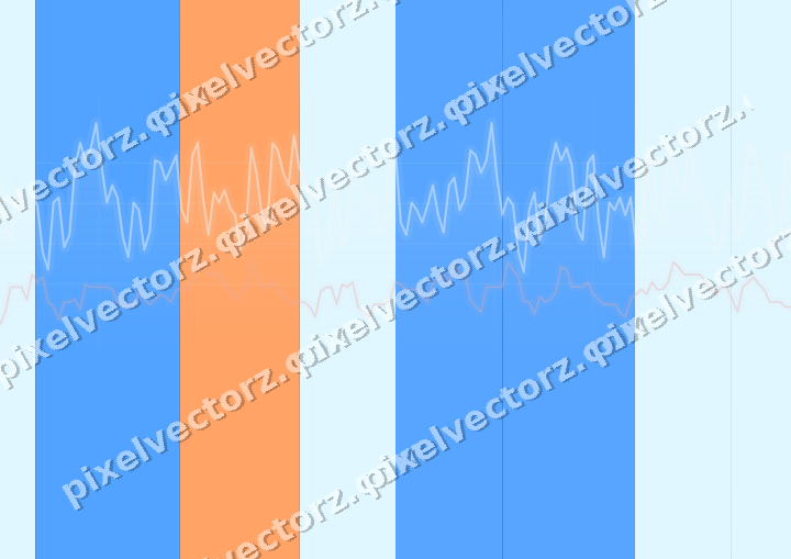 Glowing neon chart background in blue and red