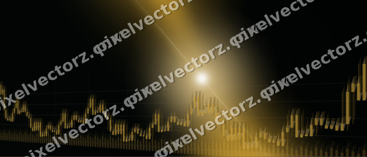 Glowing neon chart background in amber and green