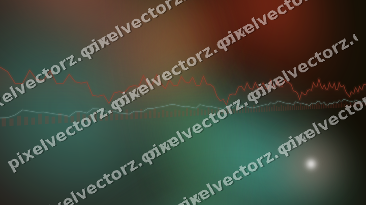 Glowing neon chart background in red and orange