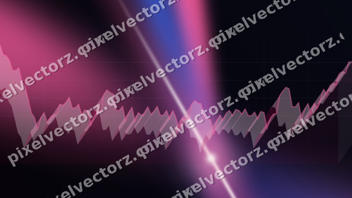 Glowing neon chart background in pink and blue