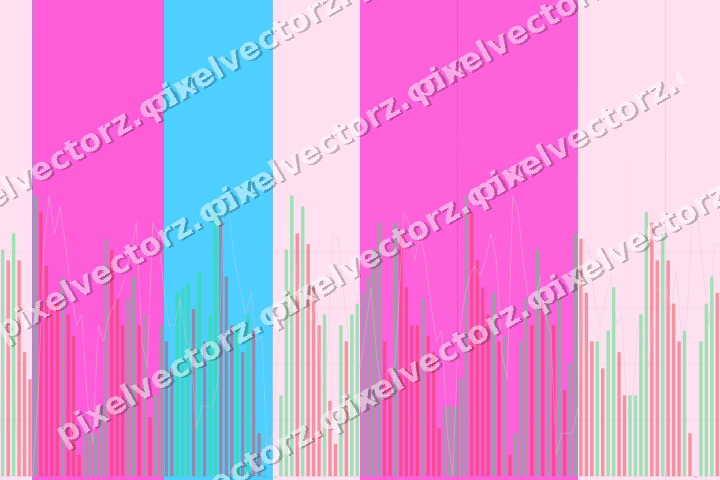 Glowing neon chart background in magenta and purple