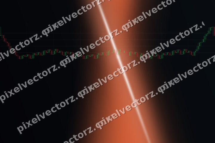 Glowing neon chart background in orange and cyan