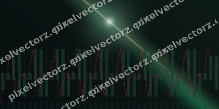 Glowing neon chart background in green and red