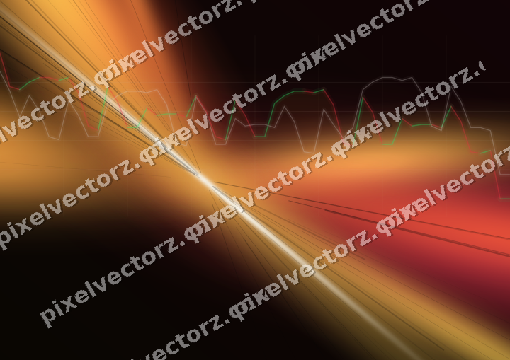 Glowing neon chart background in orange and amber