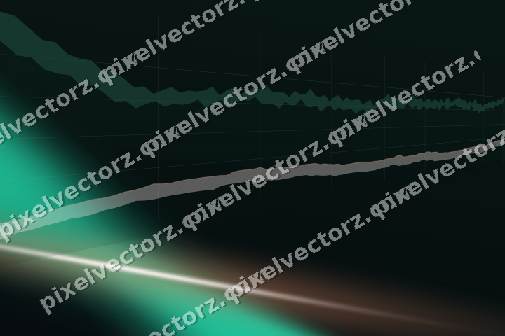 Glowing neon chart background in green and orange