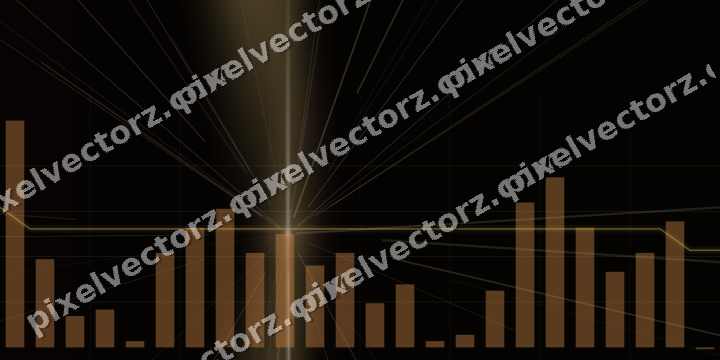 Glowing neon chart background in orange and amber