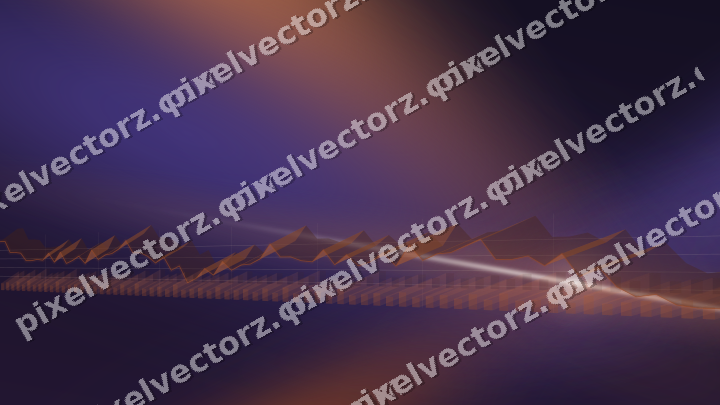 Glowing neon chart background in orange and blue