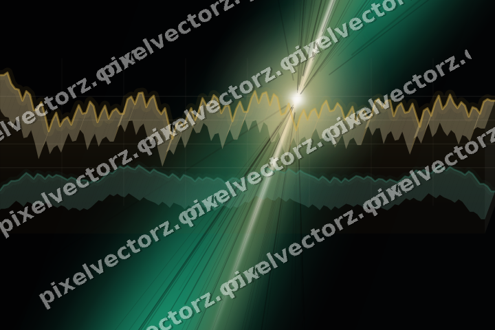 Glowing neon chart background in amber and green