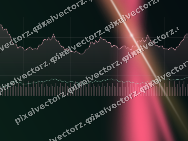 Glowing neon chart background in pink and amber