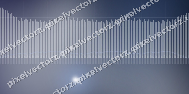 Glowing neon chart background in dark blue and white