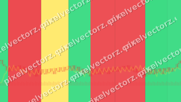 Glowing neon chart background in red and orange