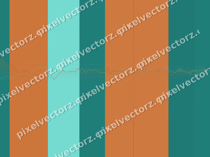 Glowing neon chart background in orange and teal