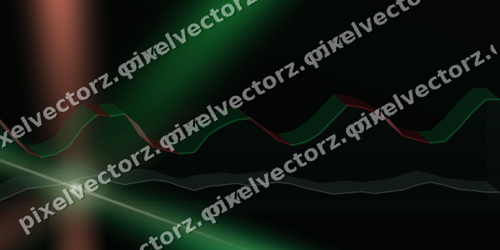 Glowing neon chart background in green and red