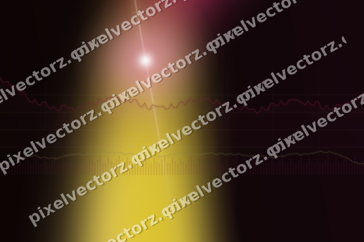 Glowing neon chart background in pink and yellow