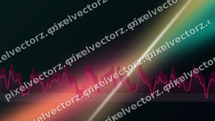 Glowing neon chart background in pink and orange