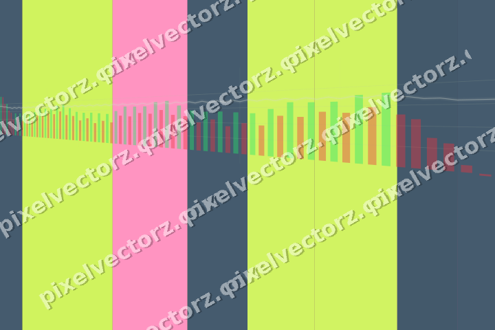 Glowing neon chart background in lime and amber