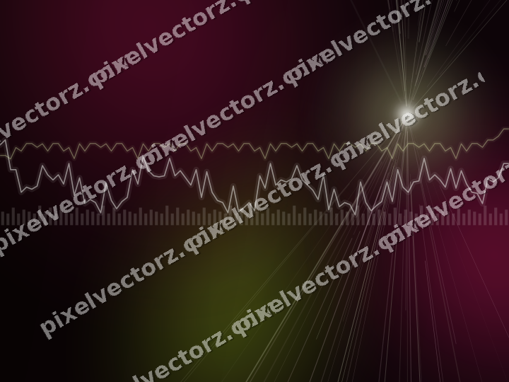 Glowing neon chart background in lime and pink