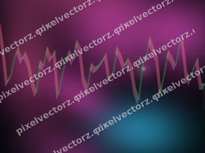 Glowing neon chart background in magenta and purple