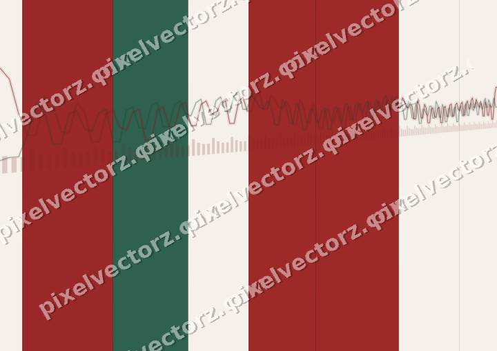 Glowing neon chart background in red and green