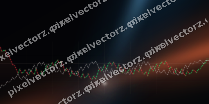 Glowing neon chart background in orange and cyan