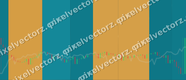 Glowing neon chart background in amber and teal