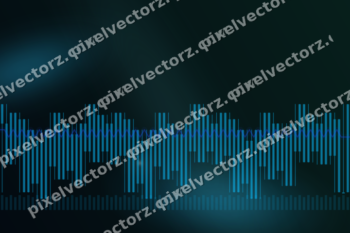 Glowing neon chart background in cyan and teal