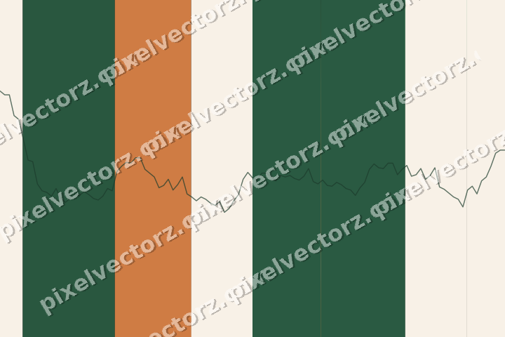 Glowing neon chart background in green and orange