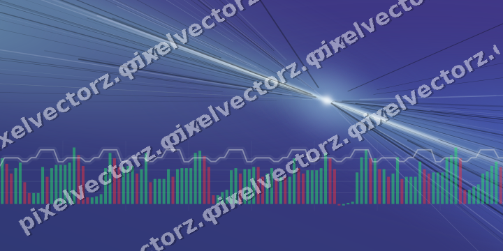 Glowing neon chart background in blue and cyan