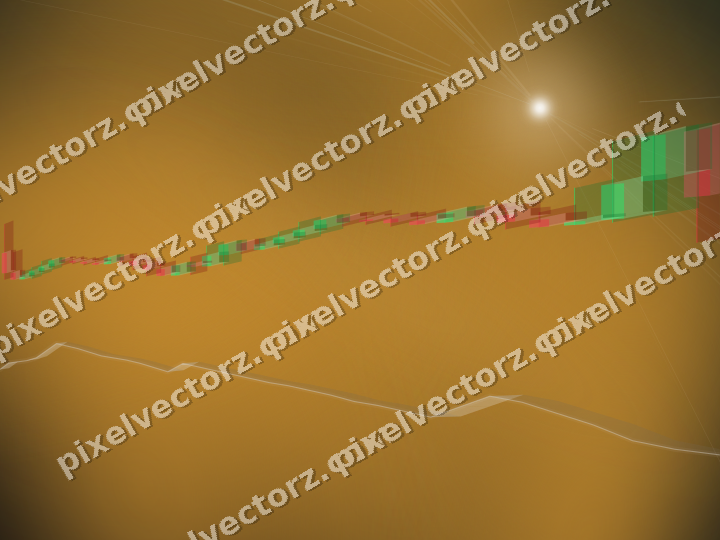 Glowing neon chart background in amber and teal