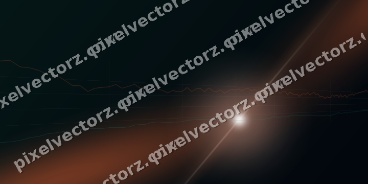 Glowing neon chart background in orange and teal