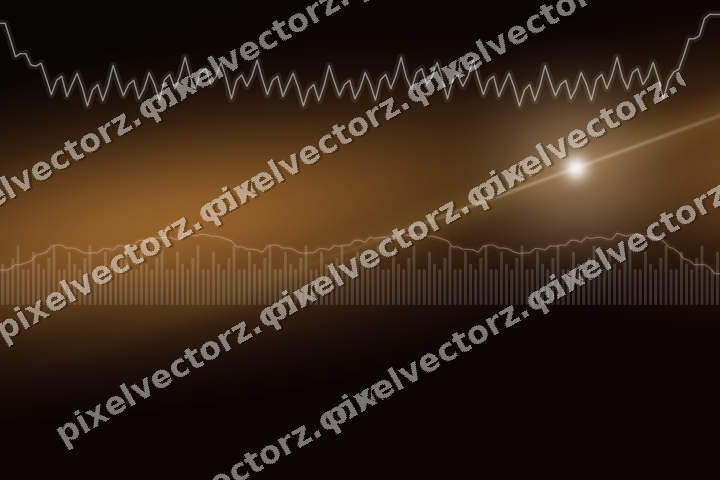 Glowing neon chart background in orange and amber