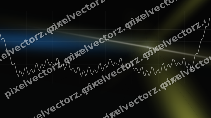 Glowing neon chart background in blue and yellow