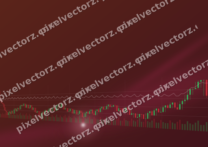 Glowing neon chart background in dark pink and red
