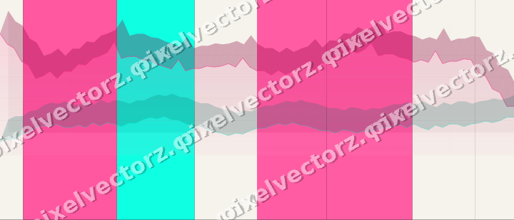 Glowing neon chart background in pink and orange
