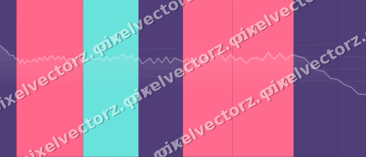 Glowing neon chart background in pink and amber