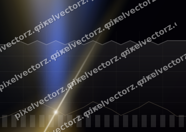 Glowing neon chart background in amber and blue