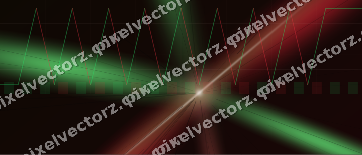 Glowing neon chart background in red and green